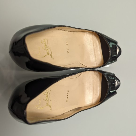 Christian Louboutin - Very Prive Black Patent Leather Heels in 37.5 120mm (EUC) - Picture 5 of 11